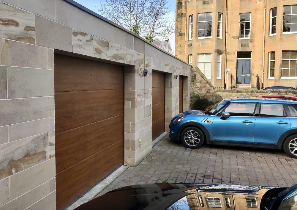 Automatic Sectional Garage Door installed in Edinburgh Scotland