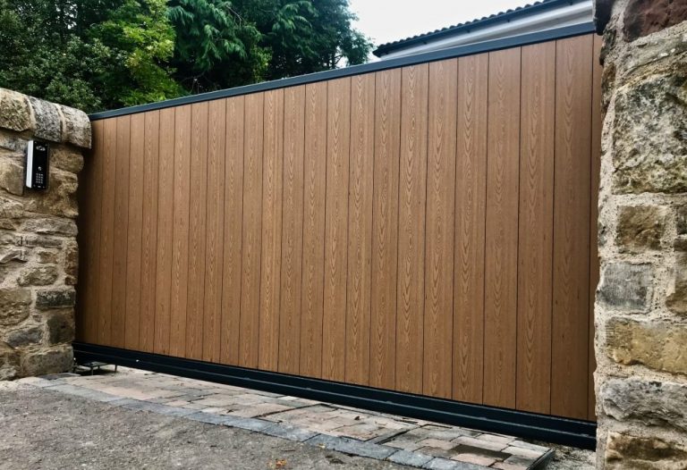 Automatic Metal Frame Composite Infill Cantilever Sliding Gate Edinburgh