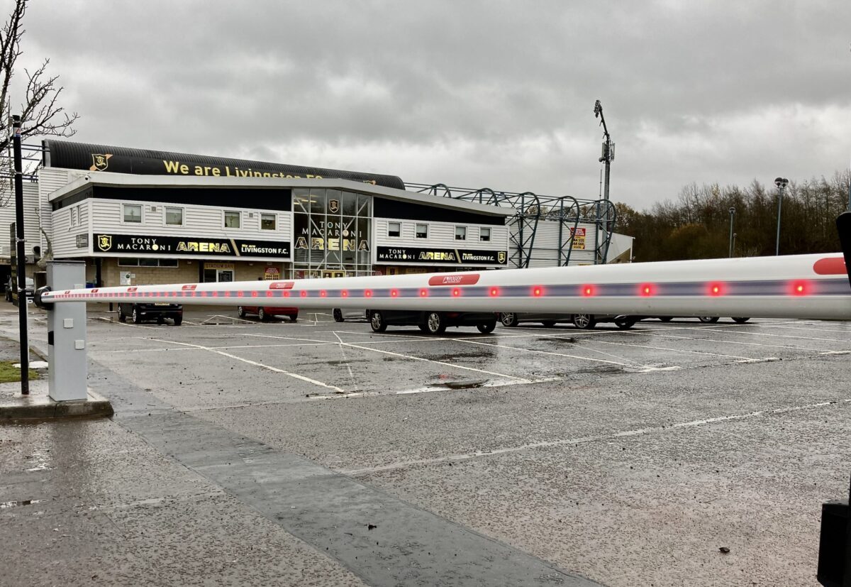 AES (SCOTLAND) LTD installed Automatic Car Park Barriers for Livingston Football Club