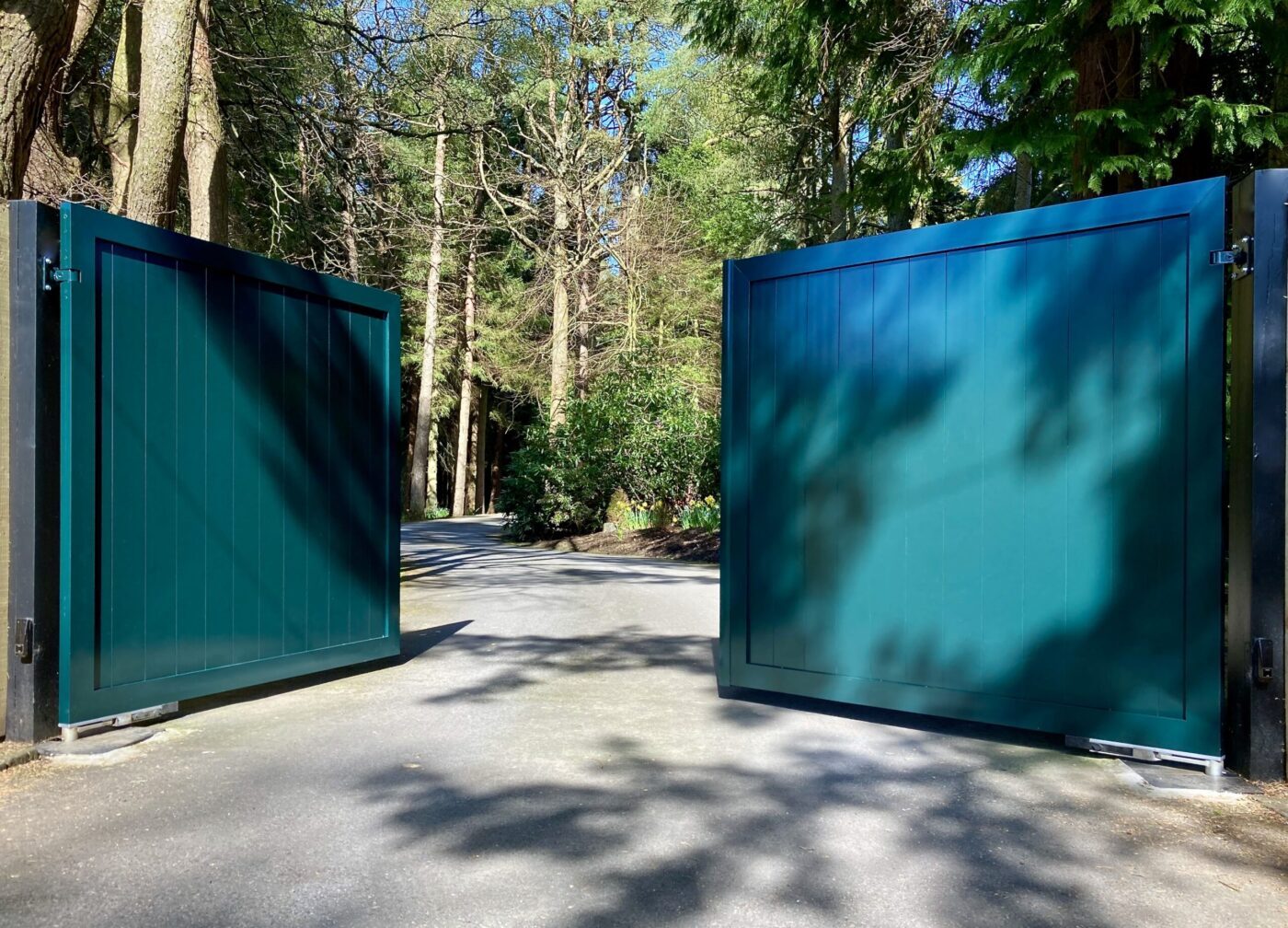 AES recently installed aluminium driveway gates in Gleneagles