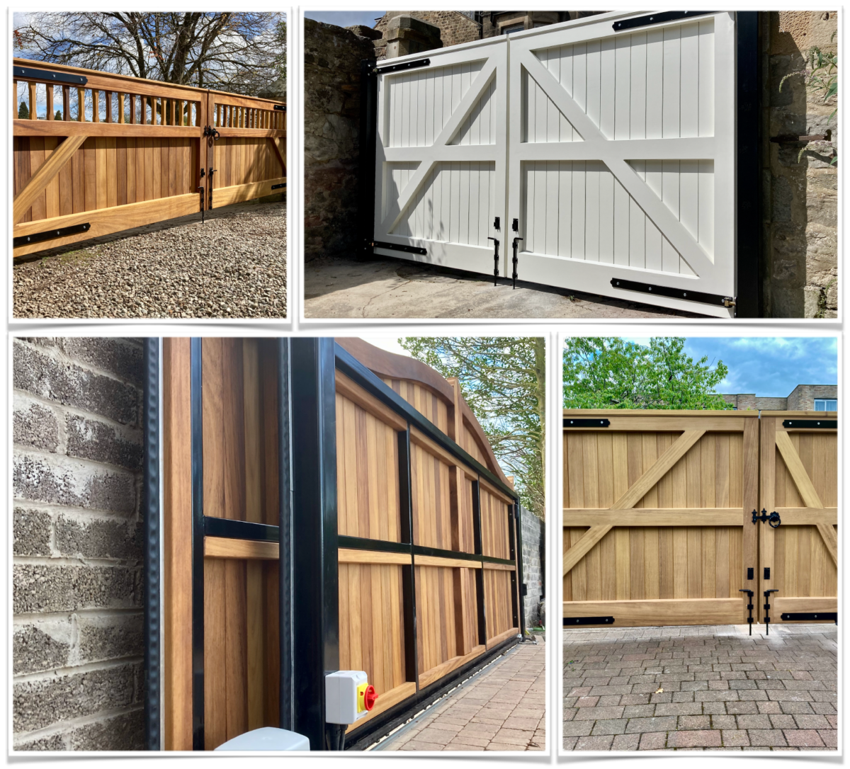 AES (SCOTLAND) LTD recently installed wooden driveway gate installations Edinburgh Scotland